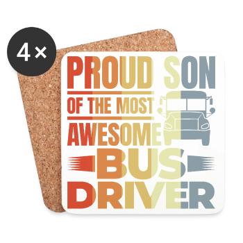 Proud Son Of The Most Awesome Bus Driver - Untersetzer (4er-Set) - Weiß - Vorne
