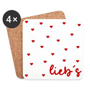 Wertschätzung Herz Liebe - Untersetzer (4er-Set) - Weiß - Vorne