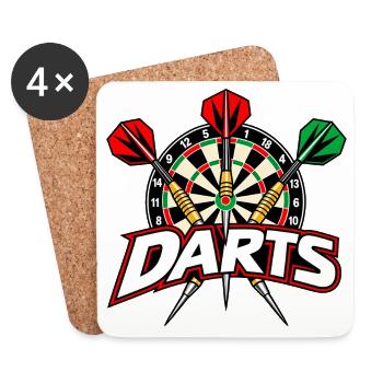 Dartboard - Dartspiel - Darts Bilder - Untersetzer (4er-Set) - Weiß - Vorne