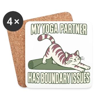 Yoga-katzenliebhaber Katze Mama - Untersetzer (4er-Set) - Weiß - Vorne