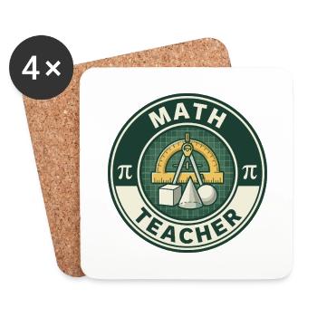 Vintage Mathematiklehrer-Gradmesser-Geometrie-Abzeichen oben - Untersetzer (4er-Set) - Weiß - Vorne
