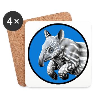 kleines Tapir in rundem kreis - Untersetzer (4er-Set) - Weiß - Vorne