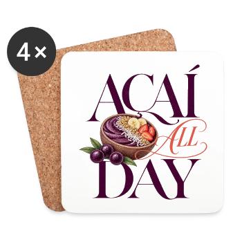 Açaí All Day Bowl - Acai Bowl Design - Untersetzer (4er-Set) - Weiß - Vorne