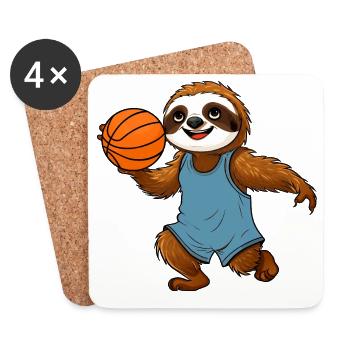 Faultiere Basketball - Untersetzer (4er-Set) - Weiß - Vorne