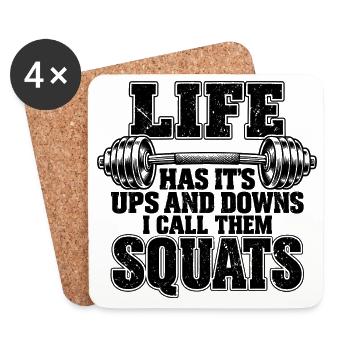 Lustige Fitness-Gewichtheber-Gym-Workout-Motivation - Untersetzer (4er-Set) - Weiß - Vorne