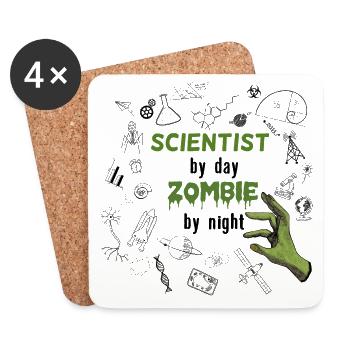Scientist by day Zombie by night - Wissenschaftler - Untersetzer (4er-Set) - Weiß - Vorne