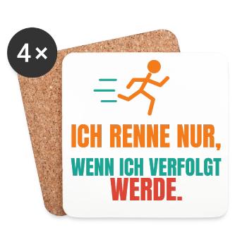 Ich renne nur, wenn ich verfolgt werde - Untersetzer (4er-Set) - Weiß - Vorne