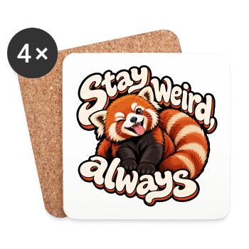 Kleiner Panda - Untersetzer (4er-Set) - Weiß - Vorne
