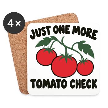 Tomatenanbausucht – lustiges Gartenzitat - Untersetzer (4er-Set) - Weiß - Vorne