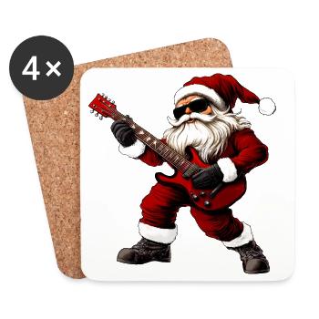 Gitarrist Weihnachten - Untersetzer (4er-Set) - Weiß - Vorne