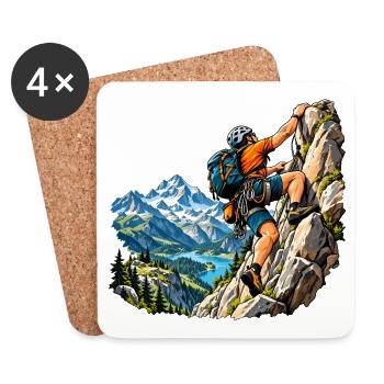 Kletter Abenteuer für Bergsteiger - Untersetzer (4er-Set) - Weiß - Vorne