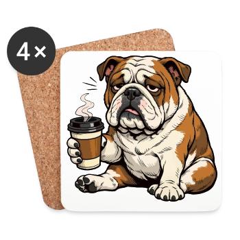 Englische Bulldogge Bully  Bullybesitzer Bullyfan - Untersetzer (4er-Set) - Weiß - Vorne