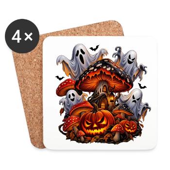 Spüre das Geheimnis der Halloween-Nacht! - Untersetzer (4er-Set) - Weiß - Vorne