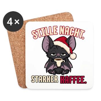 Stille Nacht starker Kaffee - Untersetzer (4er-Set) - Weiß - Vorne