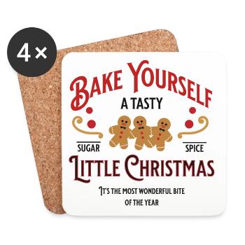 Bake Yourself A Tasty Christmas Backen Geschenk - Untersetzer (4er-Set) - Weiß - Vorne