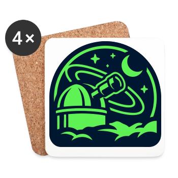 Sternwarte Teleskop Logo - Untersetzer (4er-Set) - Weiß - Vorne