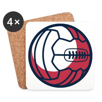 Retro Fussball Lederball Icon - Untersetzer (4er-Set) - Weiß - Vorne