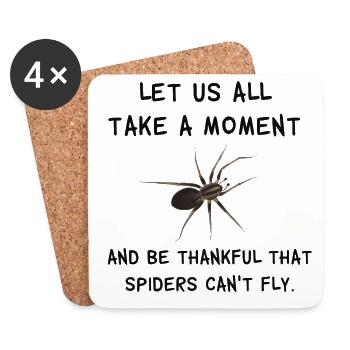 Thankful that spiders can't fly - Spinnen Spruch - Untersetzer (4er-Set) - Weiß - Vorne