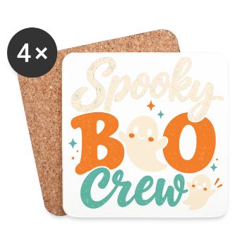 Spooky Boo Crew Retro Halloween-Geister - Untersetzer (4er-Set) - Weiß - Vorne