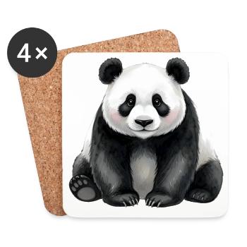  Süßer Panda Aquarell Pandabär Geschenk Christmas - Untersetzer (4er-Set) - Weiß - Vorne