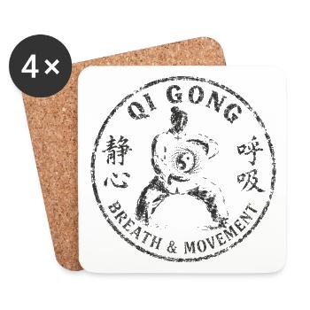 Vintage Qi Gong Atembewegung Yin Yang - Untersetzer (4er-Set) - Weiß - Vorne