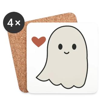 Halloween Geist Damen - Untersetzer (4er-Set) - Weiß - Vorne