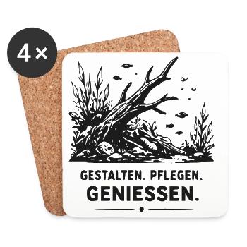 Unterwasser-Wald Fische - Untersetzer (4er-Set) - Weiß - Vorne