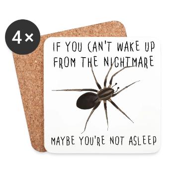 If you can't wake up from the nightmare - Spinne - Untersetzer (4er-Set) - Weiß - Vorne