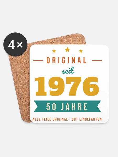 Original seit 1976 – 50. Geburtstag Jahrgang - Untersetzer (4er-Set) - Weiß