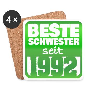 Schwester 1992 - Untersetzer (4er-Set) - Weiß - Vorne