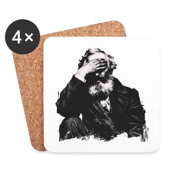 Marx Shocked - Untersetzer (4er-Set) - Weiß - Vorne