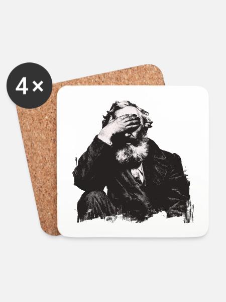 Marx Shocked - Untersetzer (4er-Set) - Weiß