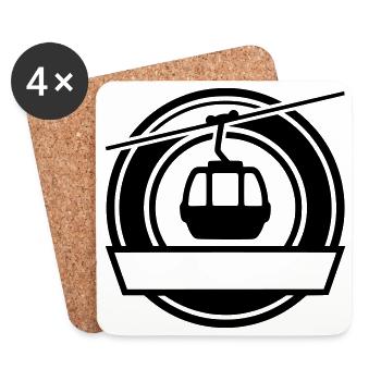 Seilbahn Ski Wappen Logo - Untersetzer (4er-Set) - Weiß - Vorne
