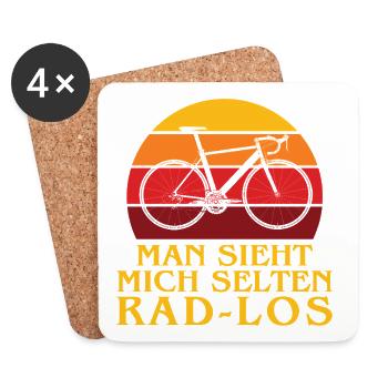 Man sieht mich selten rad-los Retro Fahrrad - Untersetzer (4er-Set) - Weiß - Vorne
