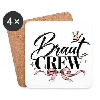 Braut Crew Junggesellinnenabschied - Untersetzer (4er-Set) - Weiß - Vorne