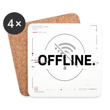 Offline Signal No Wifi Icon - Untersetzer (4er-Set) - Weiß - Vorne