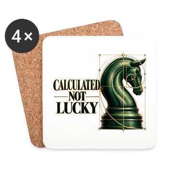 Schach Motiv - Calculated not lucky Schach Design - Untersetzer (4er-Set) - Weiß - Vorne
