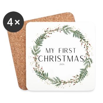 Mein erstes Weihnachten  - Untersetzer (4er-Set) - Weiß - Vorne