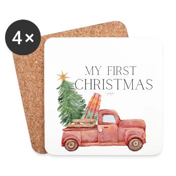Mein erstes Weihnachten  - Untersetzer (4er-Set) - Weiß - Vorne