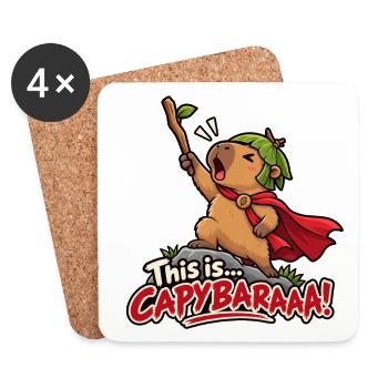 Das ist Capybaraaa! - Lustige Capybara - Untersetzer (4er-Set) - Weiß - Vorne