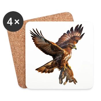 Steinadler - Untersetzer (4er-Set) - Weiß - Vorne