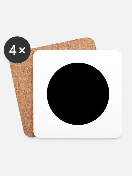 Black Circle Schwarzer Kreis - Untersetzer (4er-Set) - Weiß