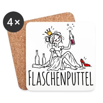 Flaschenputtel – Märchenhaft beschwipst - Untersetzer (4er-Set) - Weiß - Vorne
