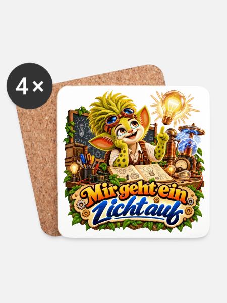 Wenuma Mir geht ein Licht auf - Untersetzer (4er-Set) - Weiß