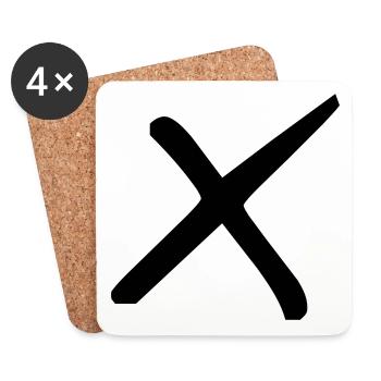 Stylish cross - Coasters (set of 4) - white - Front