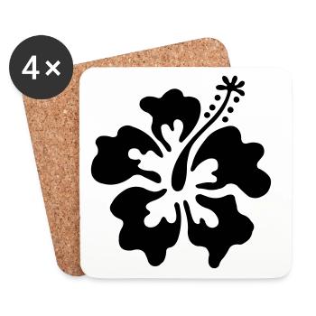 Hawaii flowers - Coasters (set of 4) - white - Front