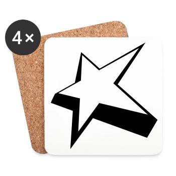 Star - Dessous de verre (lot de 4) - blanc - Devant