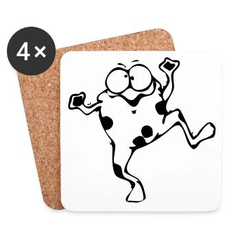 Lustiger Frosch - Untersetzer (4er-Set) - Weiß - Vorne
