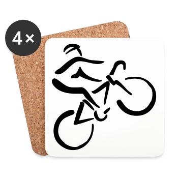 Bicycle riders - Coasters (set of 4) - white - Front