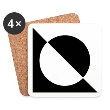 Black and white - Coasters (set of 4) - white - Front